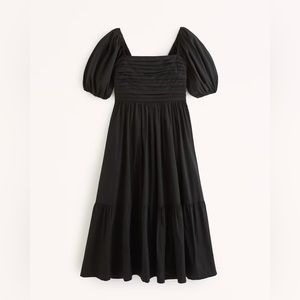 Abercrombie Emerson Poplin Puff Sleeve Midi Dress MT